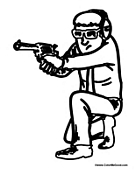 Man in Shooting Competition