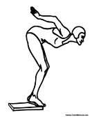 Woman Diving and Swimming