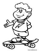 Skateboarding Coloring Page 2