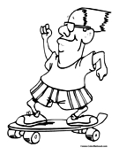 Skateboarding Coloring Page 3