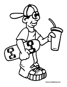 Skateboarder Coloring Page 14