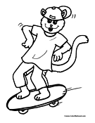 Cat Riding a Skateboard