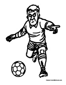 Soccer Player Kicking Ball