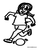 Girl Kicking the Soccer Ball