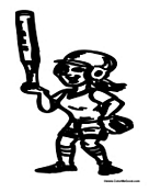 Girl Holding Softball Bat