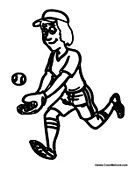 Girl Playing Softball