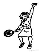 Girl Serving in Tennis