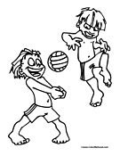 Volleyball Coloring Page 1