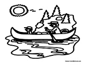 Canoeing Mother and Son