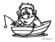 Boy Fishing on Boat
