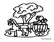 Horse and Cart Buggy in Park
